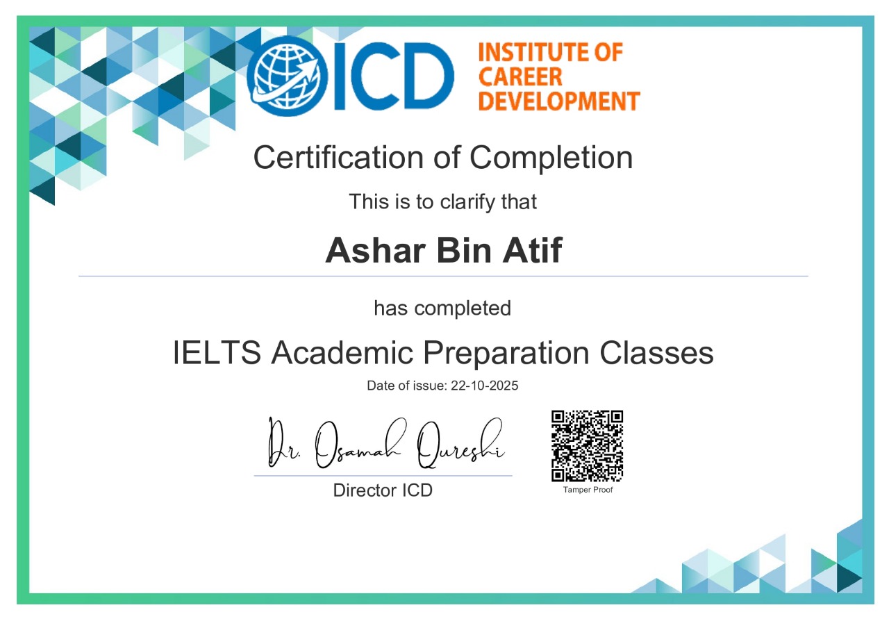 ICD Certificate Sample